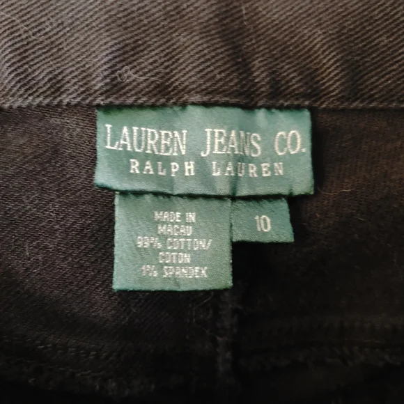 Lauren Jeans Co Ralph Lauren Black Straight Leg Jeans Womens Size 10 Stretch - Picture 6 of 9